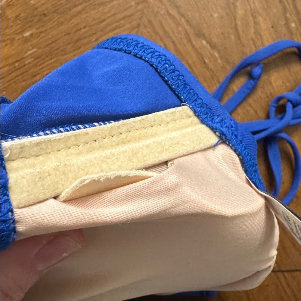 J Crew royal blue high neck tie halter bikini top Large Like New Condition - Picture 7 of 7